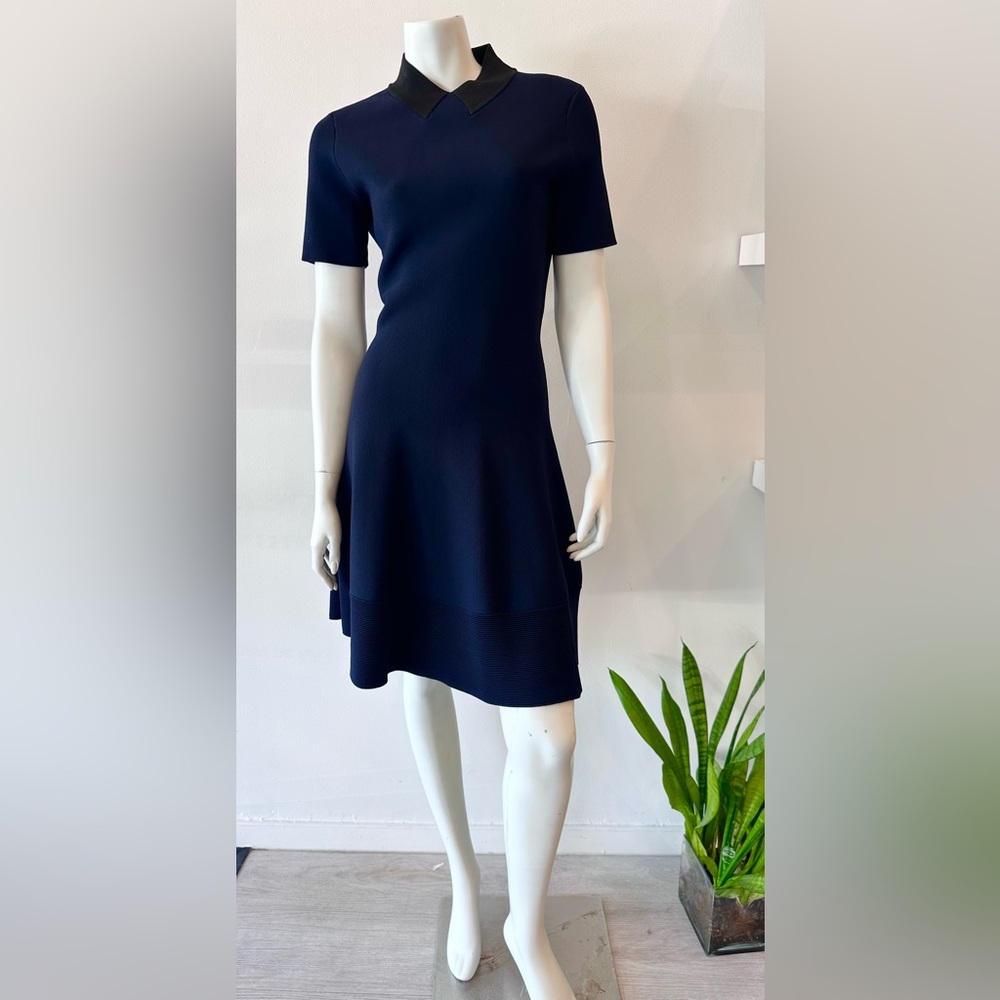 Kate Spade ♠️ Elegant Navy and Black Collared Bodycon Dress
